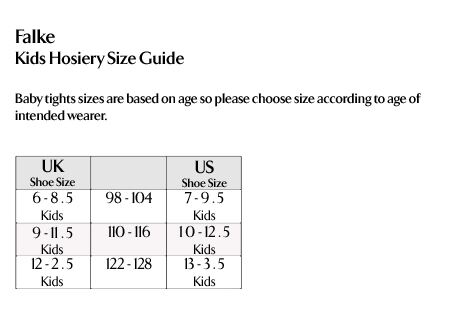 Falke Kids Hosiery - Size Guide