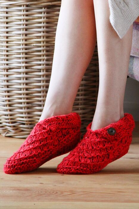 Ladies 1 Pair Urban Knit Two Tone Bootie Non Slip With Button 33% Off ...