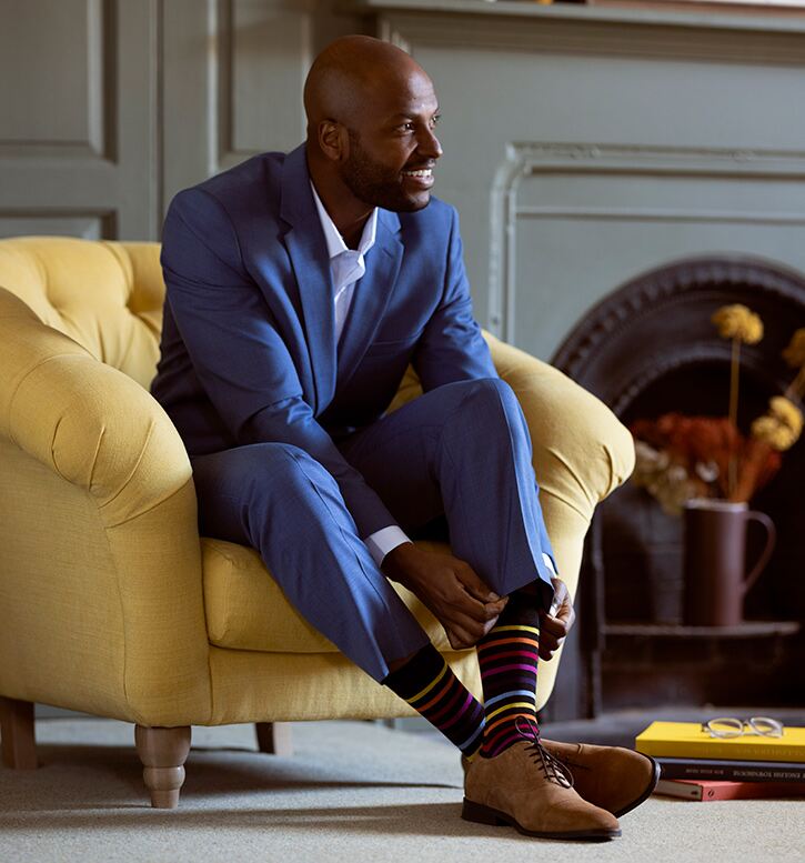 What socks work best with a blue suit?